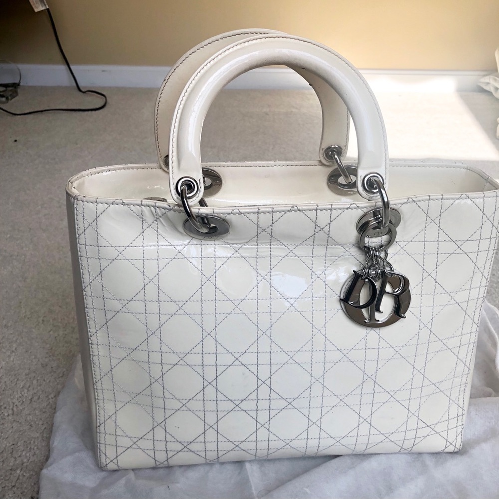 Authentic Lady Dior Satchel Bag